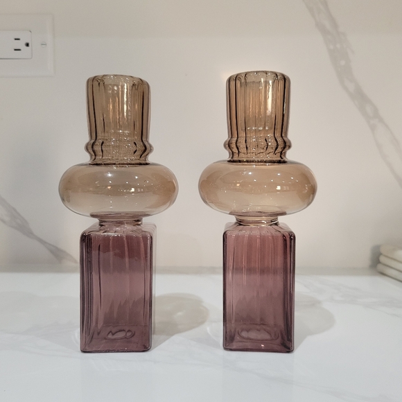 Elegant Glass Vases - 7.5" Tall